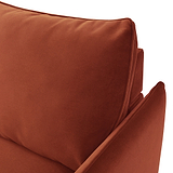 Thalia Burnt Orange Velvet 3 Seater Corner Chaise Sofa Bed
