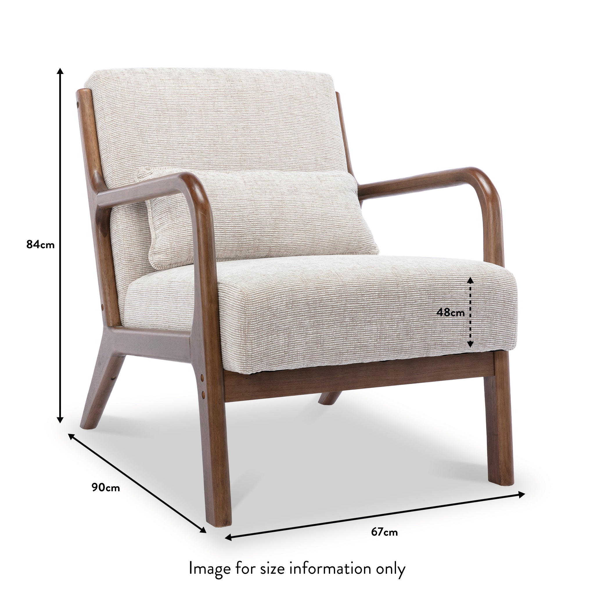 Khali Mid Century Padded Armchair for Living Room | Roseland