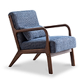 Khali Navy Blue Upholstered Modern Vintage Armchair