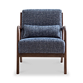 Khali Navy Blue Upholstered Modern Vintage Armchair