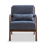 Khali Navy Blue Upholstered Modern Vintage Armchair