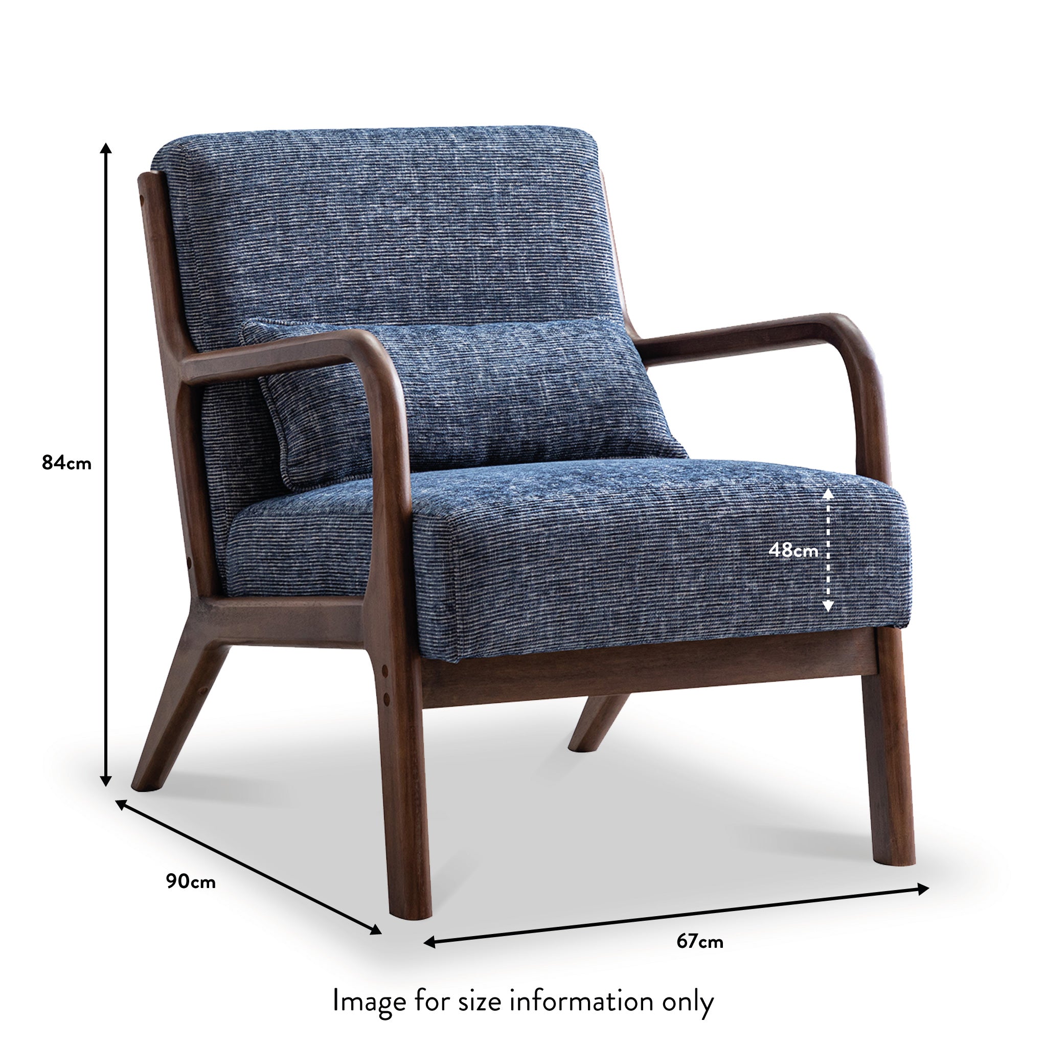 Khali Mid Century Padded Armchair for Living Room | Roseland