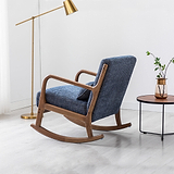 Khali Navy Blue Modern Vintage Rocking Chair for living room