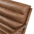 Jacques Brown Ribbed Faux Leather 2 Seater Sofa