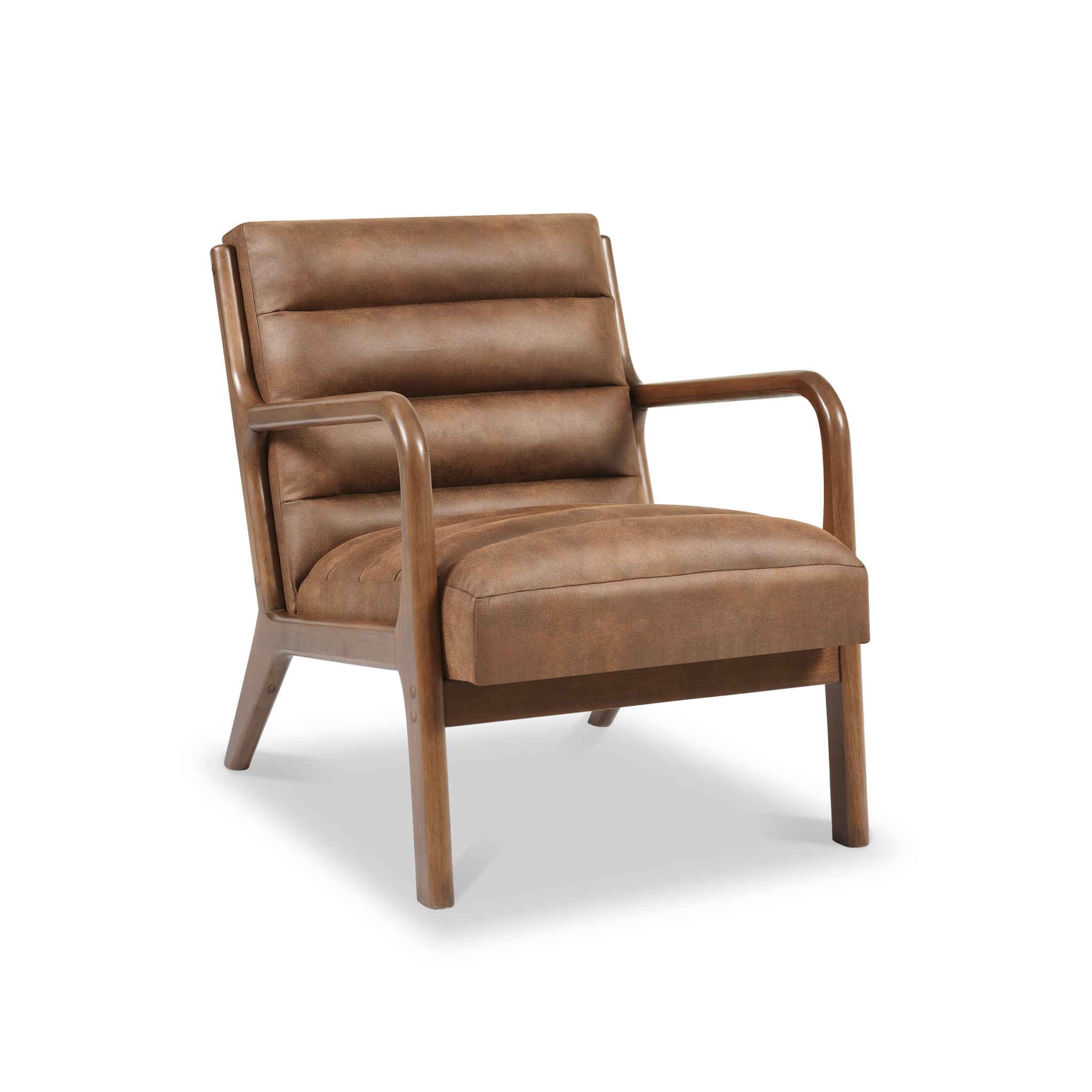 ROCKSTONE/PM328S■KABUTO leather armchair Jacques Mid Century Armchair | Ribbed Faux Leather | Roseland