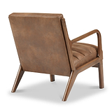 Jacques Brown Ribbed Faux Leather Armchair