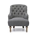 Charcoal Linen Fabric Bianca Chair