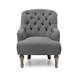 Charcoal Linen Fabric Bianca Chair
