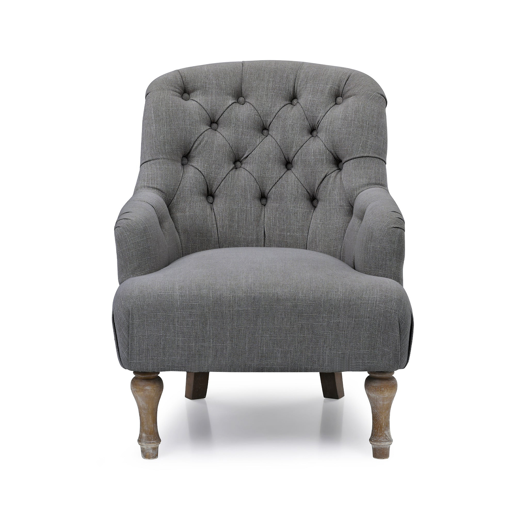 Charcoal Linen Fabric Bianca Chair