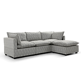 Hampton Grey 3 Seater Boucle Chaise Sofa
