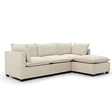 Hampton Natural 3 Seater Boucle Chaise Sofa
