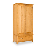 Newlyn Oak Double Wardrobe with Drawer from Roseland