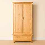Newlyn Oak Double Wardrobe with Drawer from Roseland