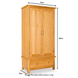 Newlyn Oak Double Wardrobe with Drawer from Roseland