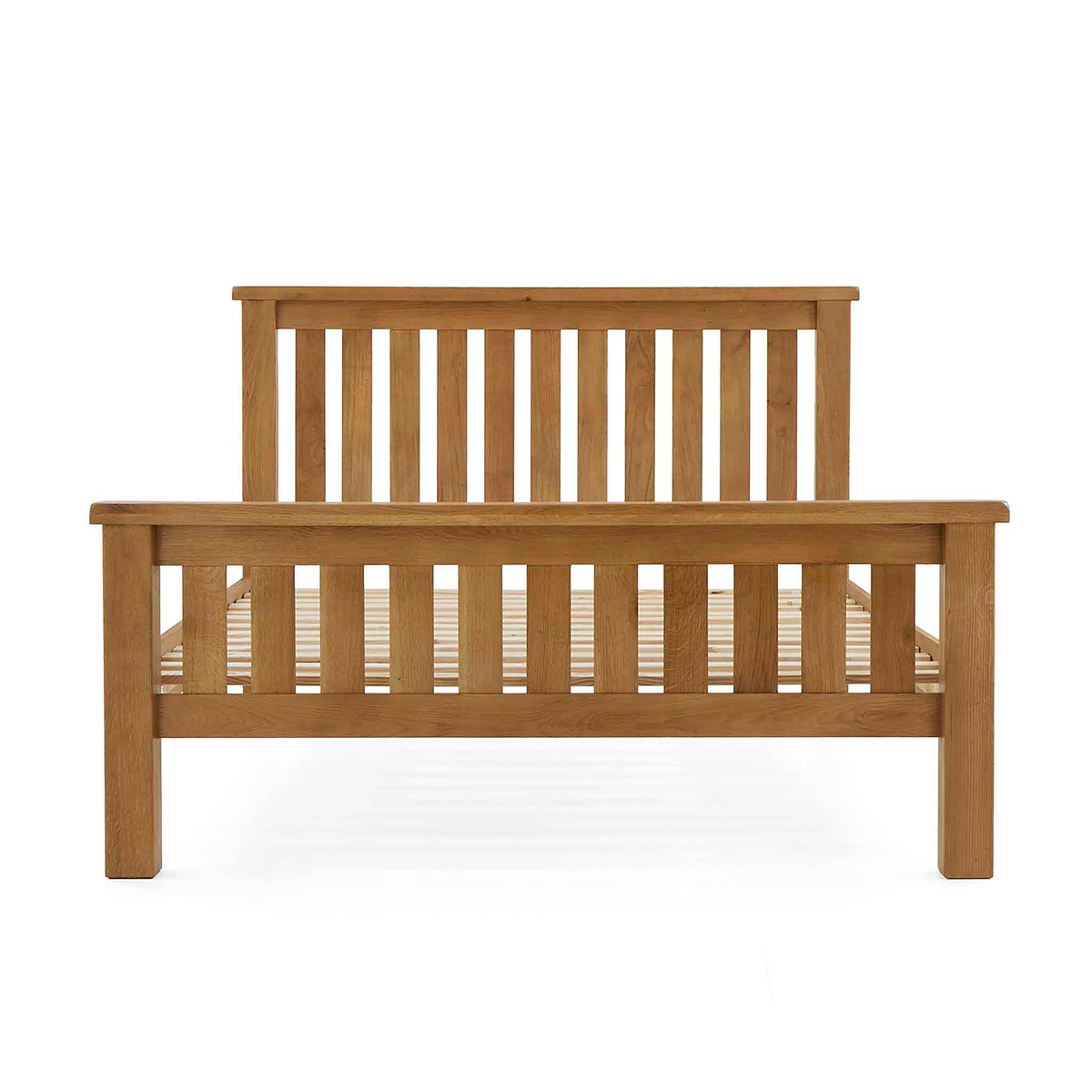 front view of the Zelah Oak 5ft Slatted Bed Frame