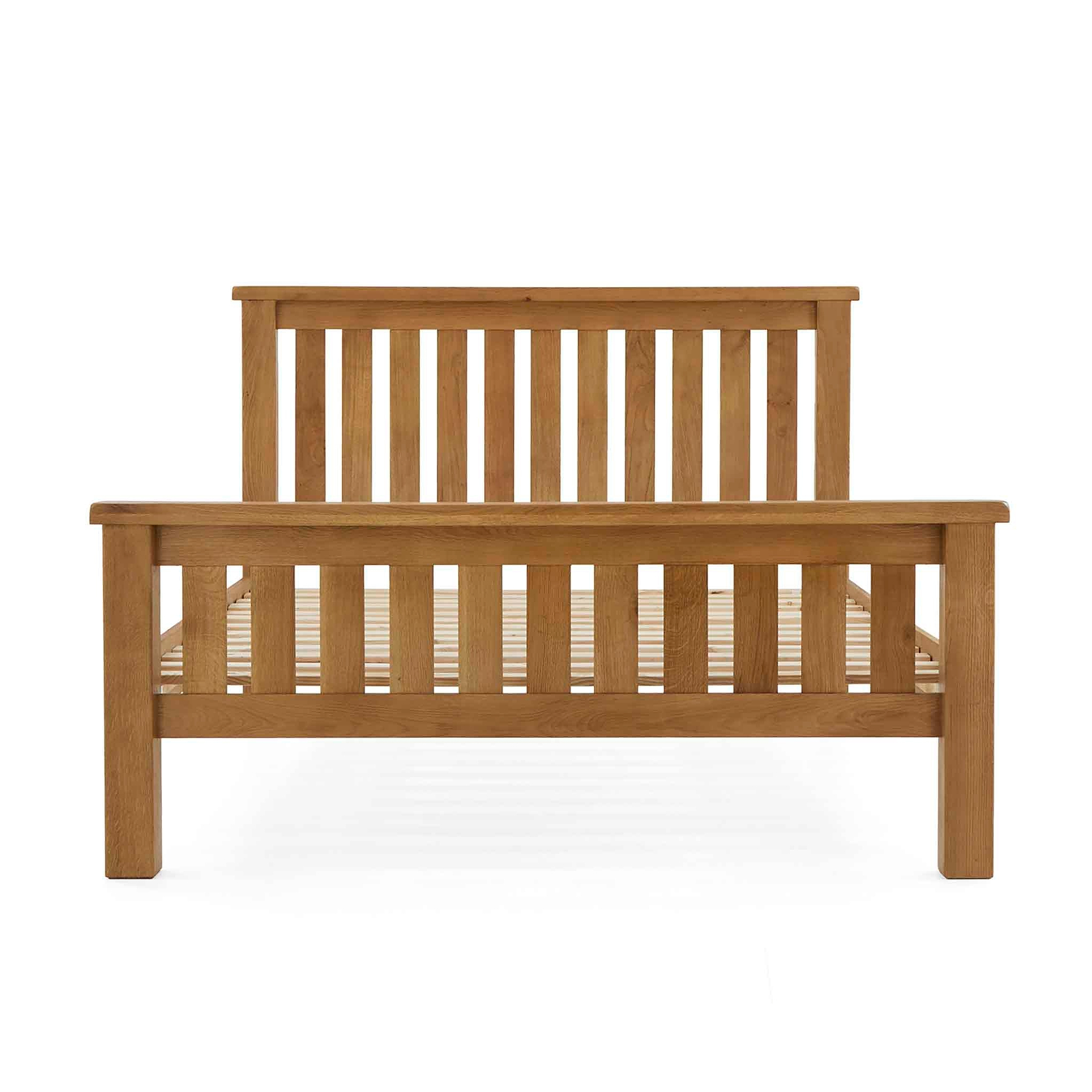 front view of the Zelah Oak 5ft Slatted Bed Frame