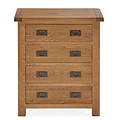 Zelah Oak 4 Drawer Chest - Front view showing top