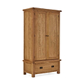 Zelah Oak Double Wardrobe with Drawer by Roseland Furniture