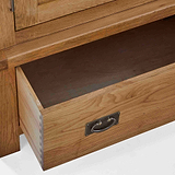 Zelah Oak Triple Wardrobe with Drawers - Close up of drawer front