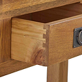 Zelah Oak Dressing Table - Close up of dovetail joints on drawer