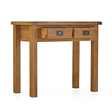Zelah Oak Dressing Table - Side view with drawers open