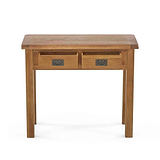 Zelah Oak Dressing Table - Front View with drawers open