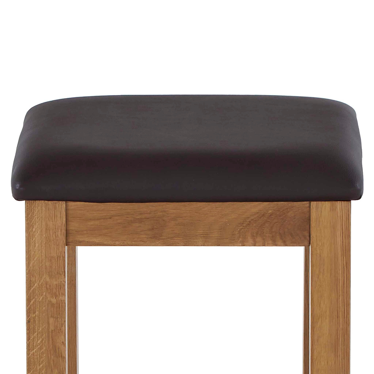 Zelah Oak Stool - Close up of padded seat