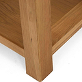 Zelah Oak Lamp Table - Close up of leg and lower shelf