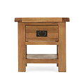 Zelah Oak Lamp Table with Drawer - Front view