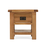 Zelah Oak Lamp Table with Drawer - Front view