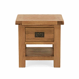 Zelah Oak Lamp Table with Drawer -  Showing top of table