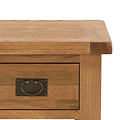 Zelah Oak Lamp Table with Drawer - Close up of top