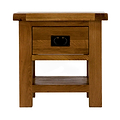 Zelah Oak Lamp Table with Drawer - Front view