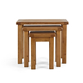 Zelah Oak Nest of Tables  - Front view when nested