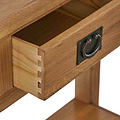 Zelah Oak Console Table - Close up of dovetail joints on drawer