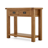 Zelah Oak Console Table - Side view