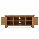 Zelah Oak 120cm TV Stand - Front View with doors open