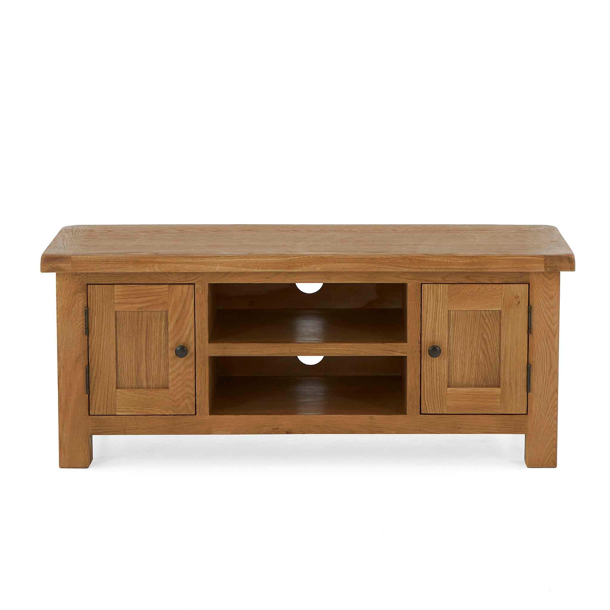 Zelah Oak 120cm TV Stand - Front view showing to of TV stand