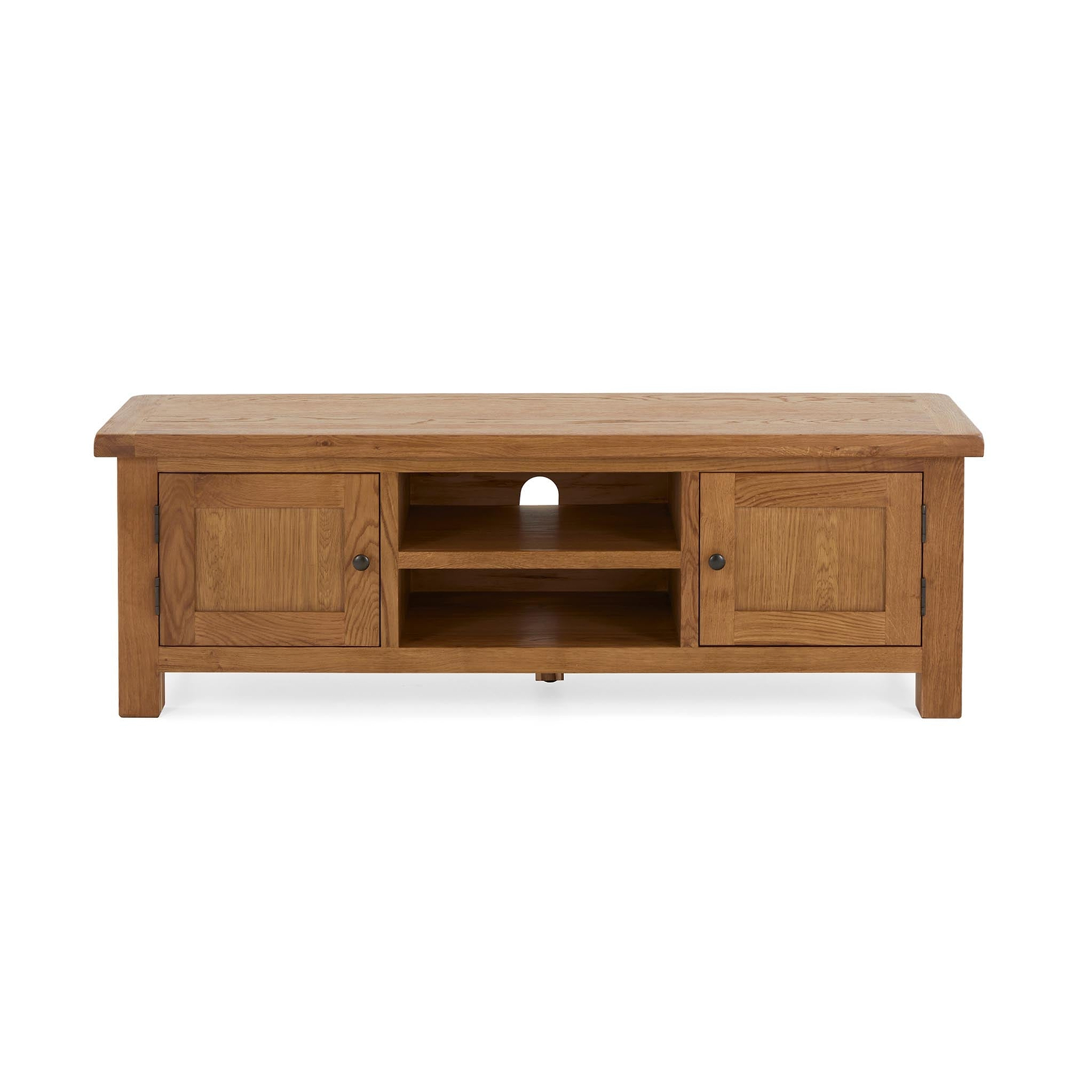 Zelah Oak 150cm TV Stand - Front view showing top