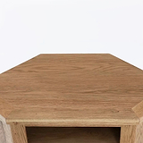 Zelah Oak Corner TV Stand - Close up of top