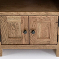 Zelah Oak Corner TV Stand - Looking down of cupboard doors