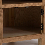 Zelah Oak Corner TV Stand - Inside cupboard