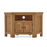 Zelah Oak Corner TV Stand - Front view