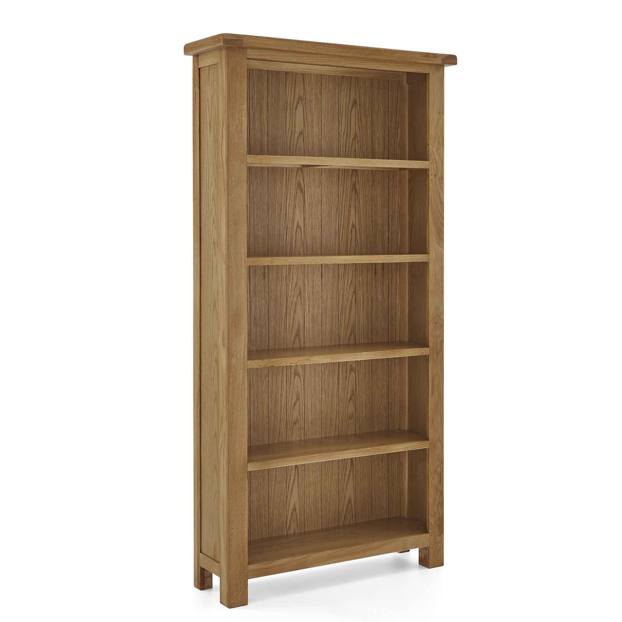 Zelah Oak Country Style Large Bookcase, 5 Shelves | Roseland
