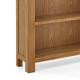 Zelah Oak Large Bookcase - Close up of base of bookcase