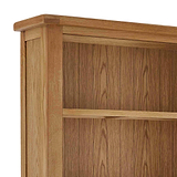 Zelah Oak Large Bookcase - Close up of top