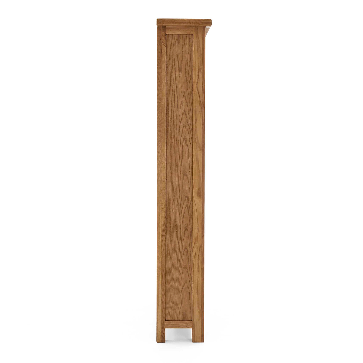 Zelah Oak Narrow Bookcase - Side on view