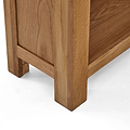 Zelah Oak Small Bookcase - Close up of feet of bookcase