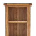 Zelah Oak Narrow Bookcase - Close up of top of bookcase