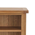 Zelah Oak Small Bookcase - Close up of top